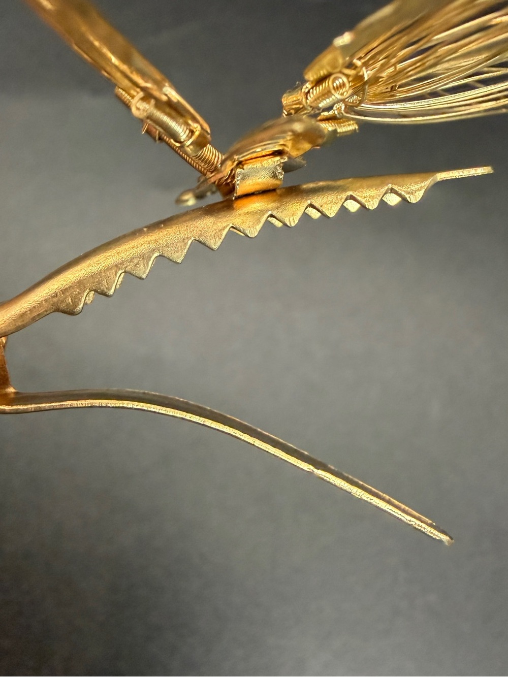 2 Vintage Gold Tone Moving Butterfly Hair Clip Fluttering Wings Alligator Clip - Picture 3 of 7